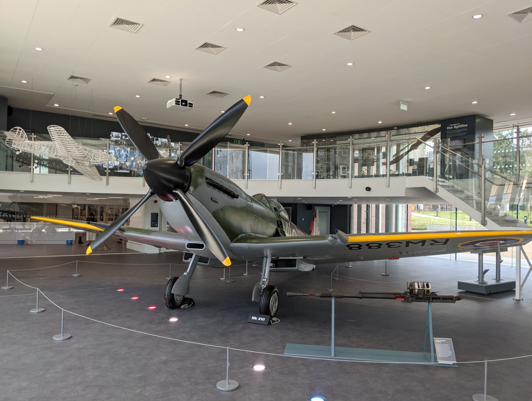 Front of Spitfire in gallery.