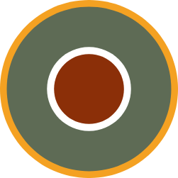 Red and green roundel.