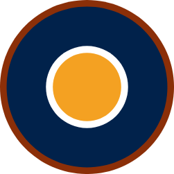 Yellow and blue roundel.