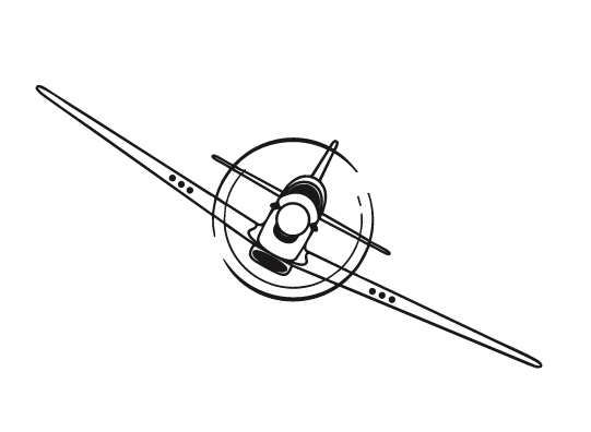 Illustration of front of flying Spitfire.